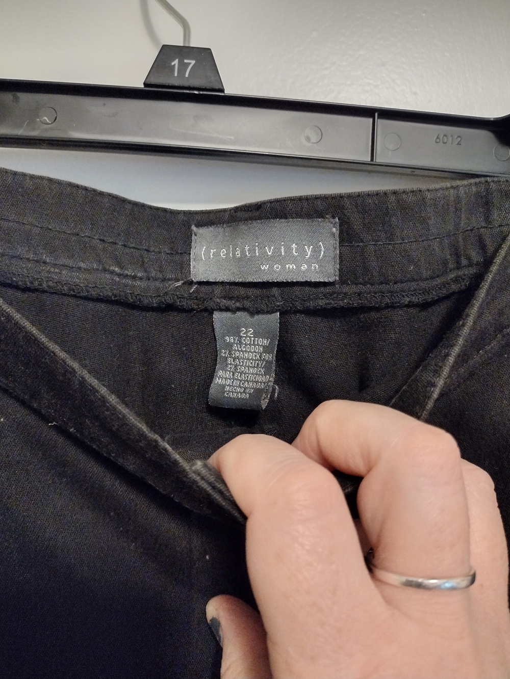 Black Women's Pants - Straight Silhouette - Picture 3 of 4